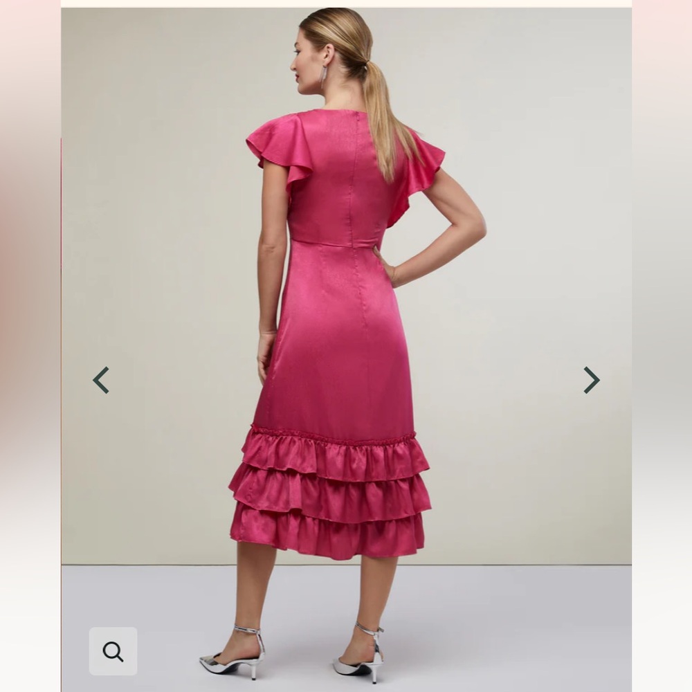 Rachel Parcell Flutter Sleeve Ruffle Midi Dress - Picture 4 of 9